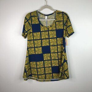 Lularoe  Perfect T Shirt Yellow Blue